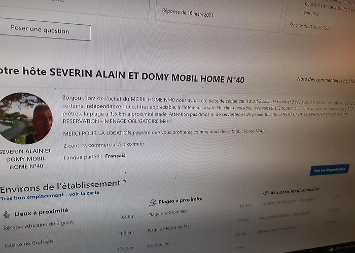 MOBILHOME agréable sans draps ni serviettes